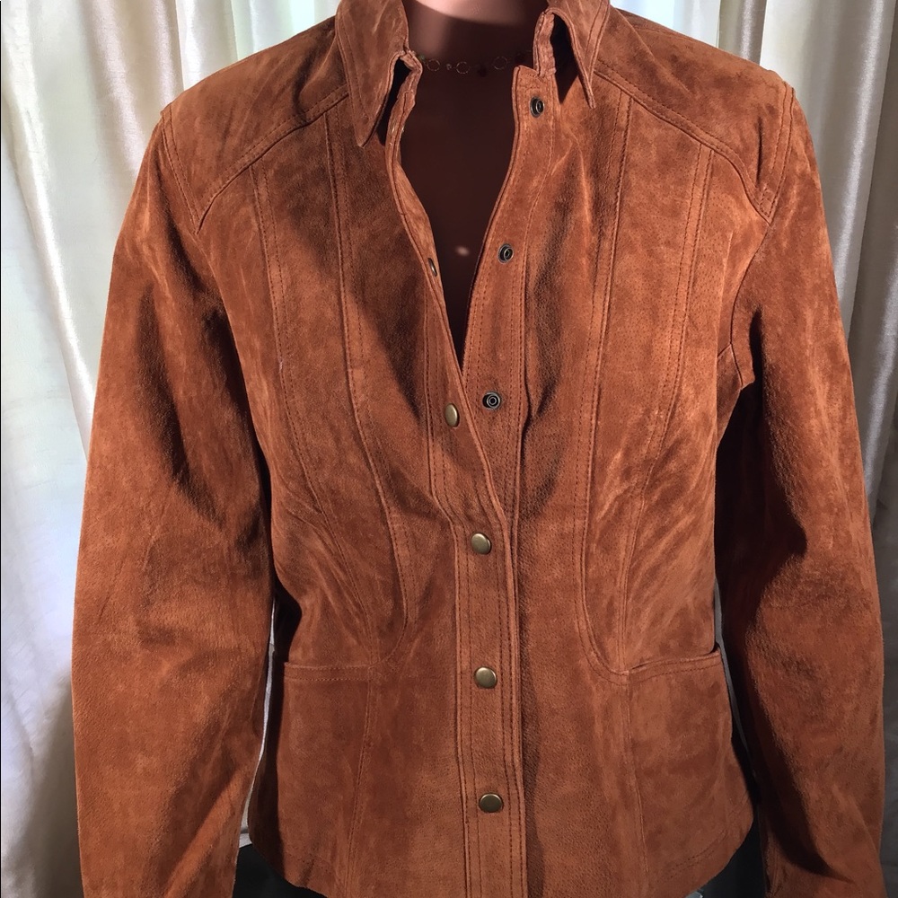 Coldwater Creek suede Leather coat M